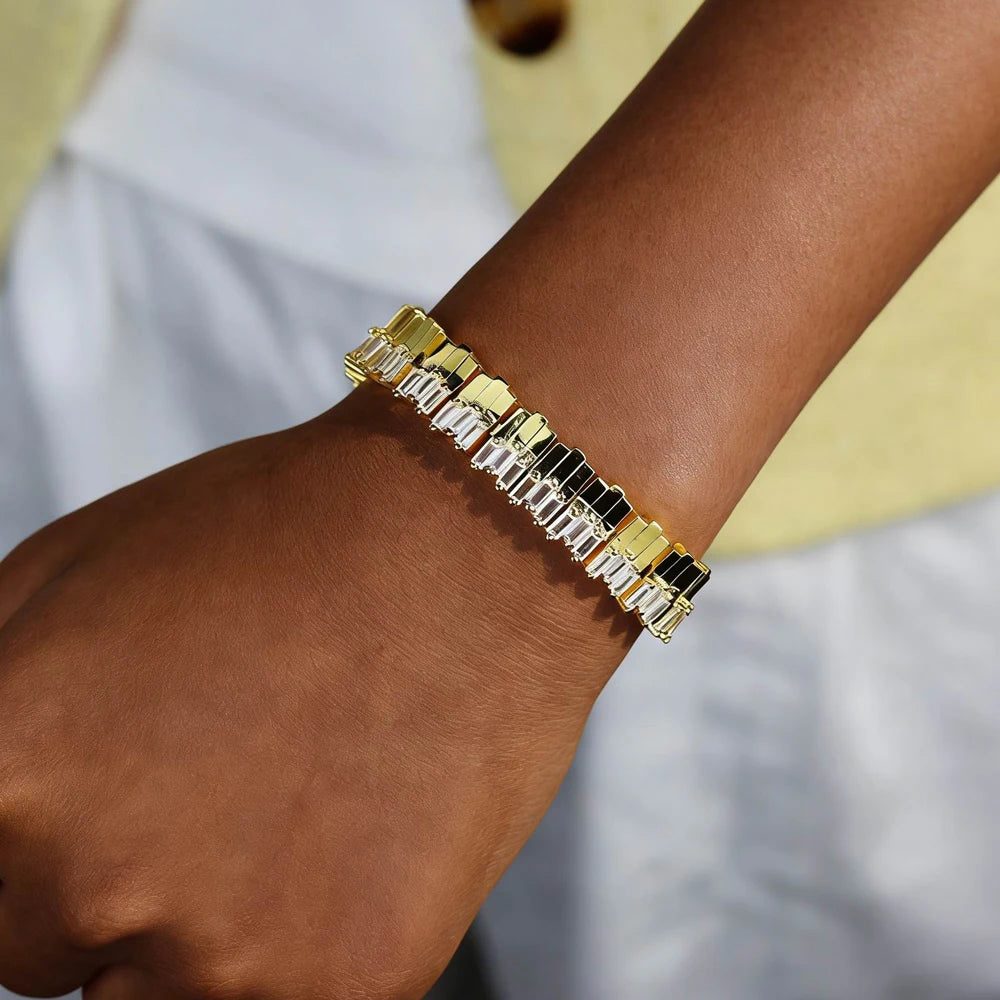 2026 Fashion Stacking Wrist Bracelet Paved Bling