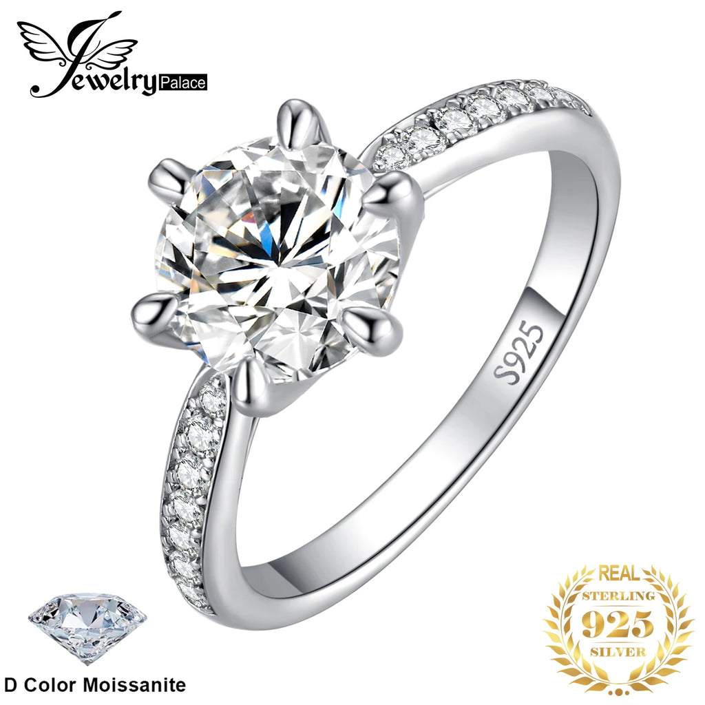 JewelryPalace Moissanite D Color 0.5ct 1ct 1.5ct 2ct