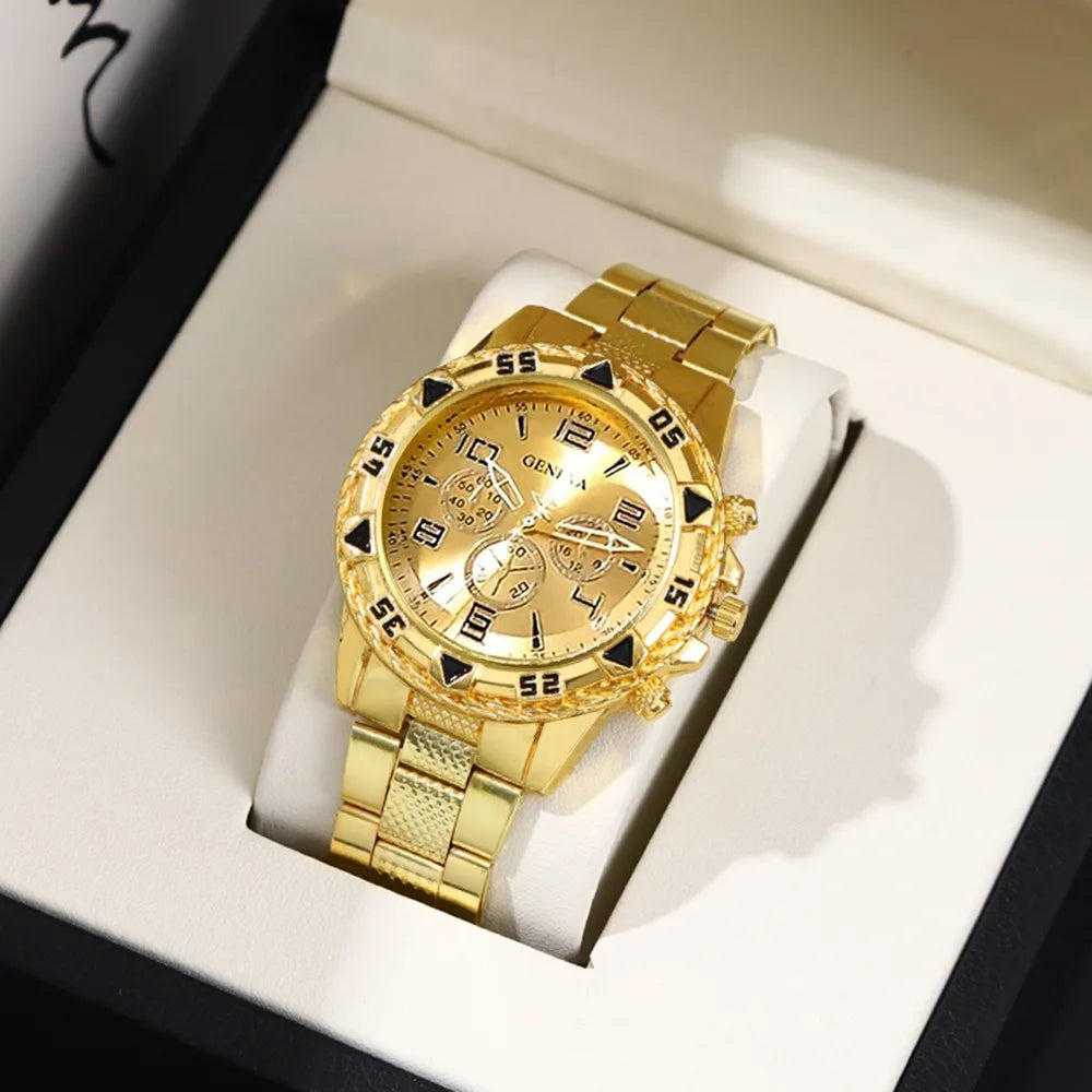 [4pcs/set Business Quartz Watch] Large Dial Trendy