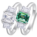 Bague en moissanite taille émeraude 6x8 MM 2,0 carats brillante