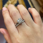 Lnngy 8mm 2ct runder Moissanit-Ring gesetzt mit