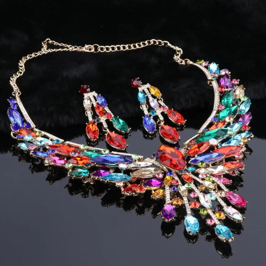 Crystal Bridal Jewelry Sets Wedding Party Costume