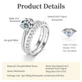 Lnngy 8mm 2ct runder Moissanit-Ring gesetzt mit