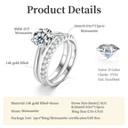 Lnngy 8mm 2ct runder Moissanit-Ring gesetzt mit