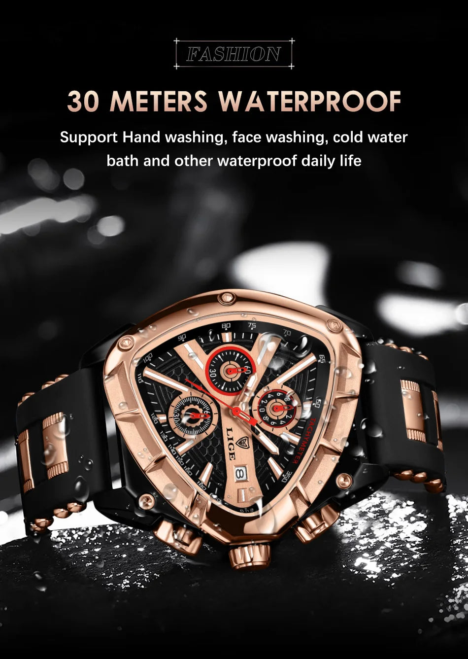 Lige Watch for Men Chronograph Casual Fashion.