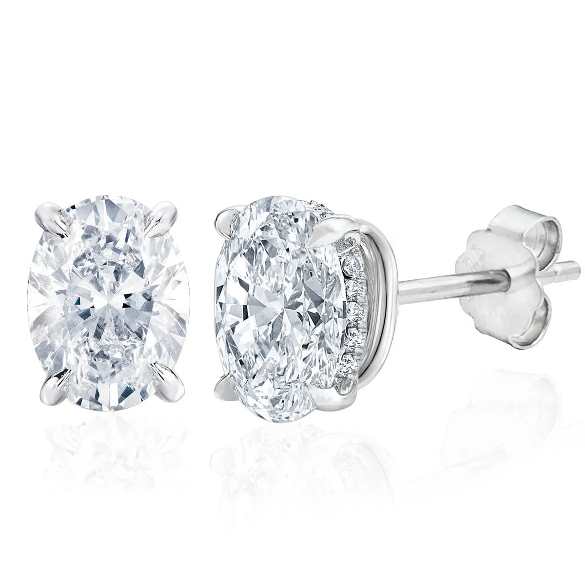 Dezo Total 4 Carats Oval Cut Moissanite Earring