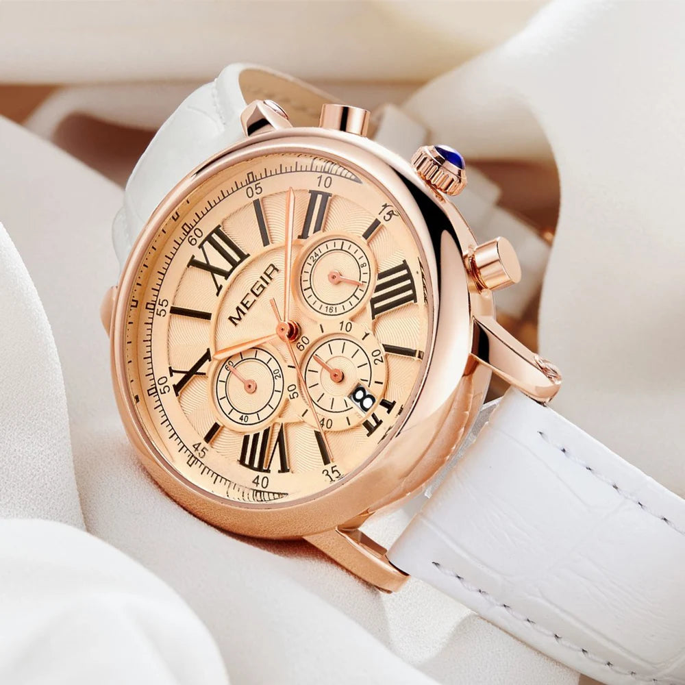 Megir Luxury Fashion Quartz Watch for Female Stude