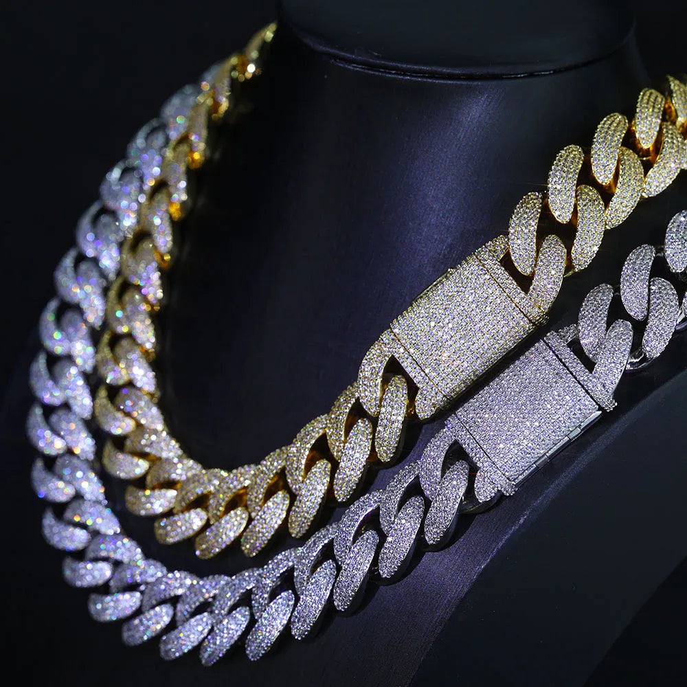 Bling Zircon Cuban Link Chain for Men Iced out.