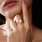 Bague de fiançailles solitaire Smyoue en moissanite et zircon pour femme, 7 x 11 mm