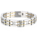 Casting Stainless Steel Man Bracelet Two Tone
