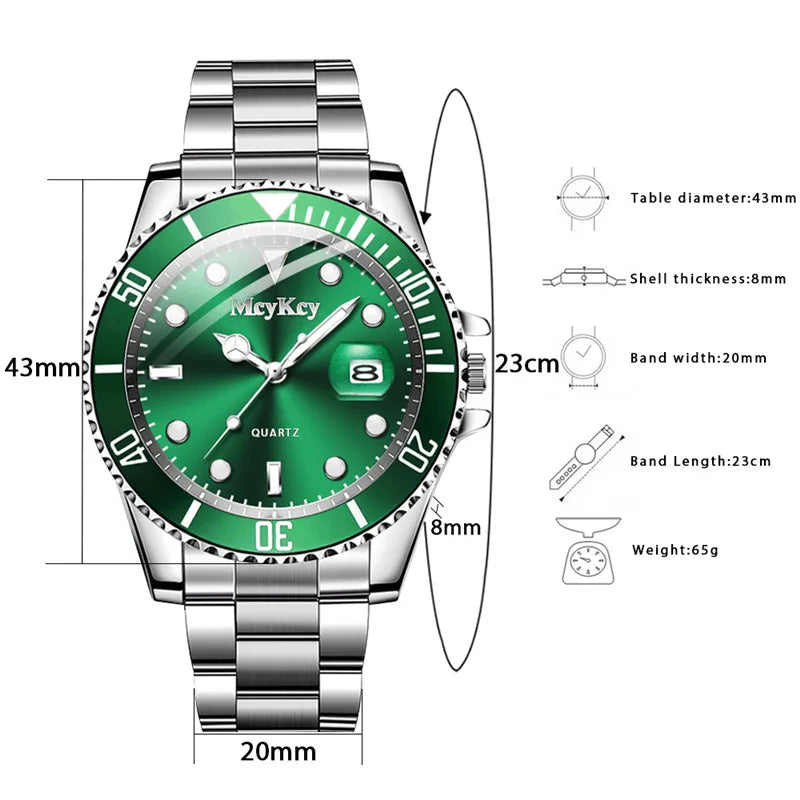 Fashion Men Business Watches Stainless Steel Band Men