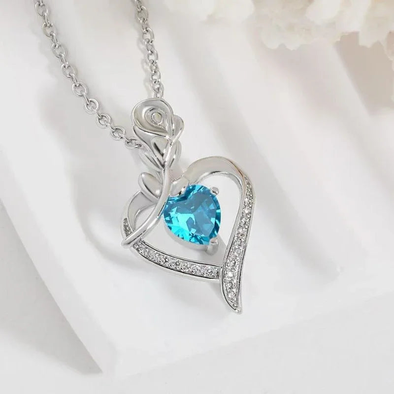 Elegant Style Heart shaped Pendant Necklace Hollow - YD1185-4 / United States