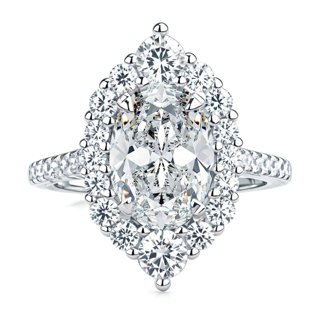 2.5ct Oval Moissanite Wedding Rings 7x10MM with