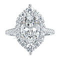 2,5 ct oval Moissanit-Verlobungsringe 7x10 mm mit
