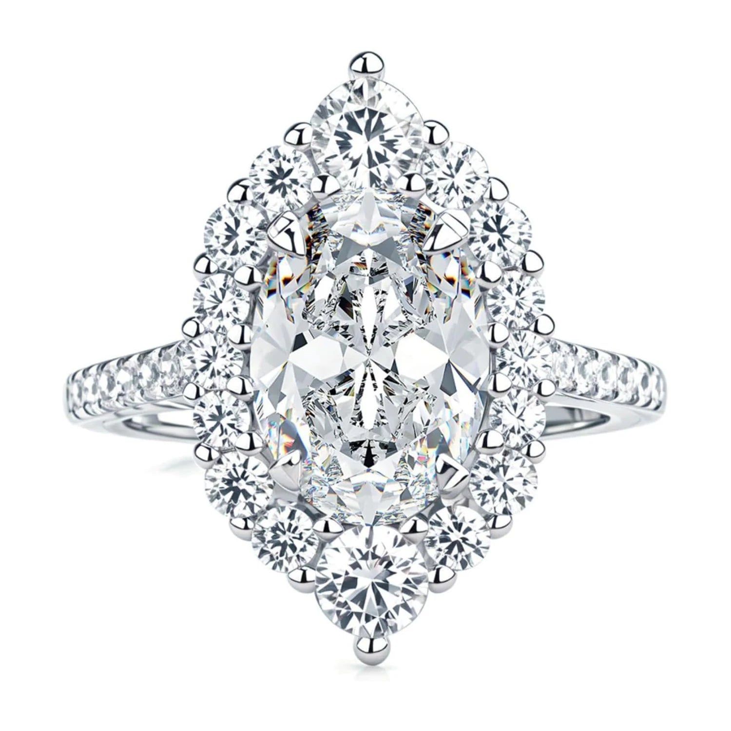 2.5ct Oval Moissanite Wedding Rings 7x10MM with