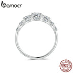 Bamoer Moissanite Ring Heart Setting D Color VVS1 EX