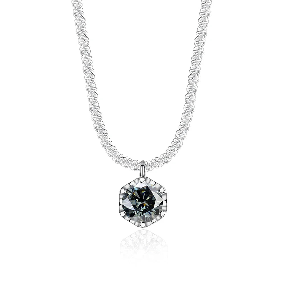 Luxury 1CT GRA Sparkling Moissanite Diamond White - grey / 40 plus 5cm / 1ct silver|China Mainland