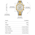 CURREN Men's 42mm Sport Chronograph Steel Watch