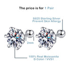 Gica Gema 0.5-2ct Moissanite Screw Stud Earrings D