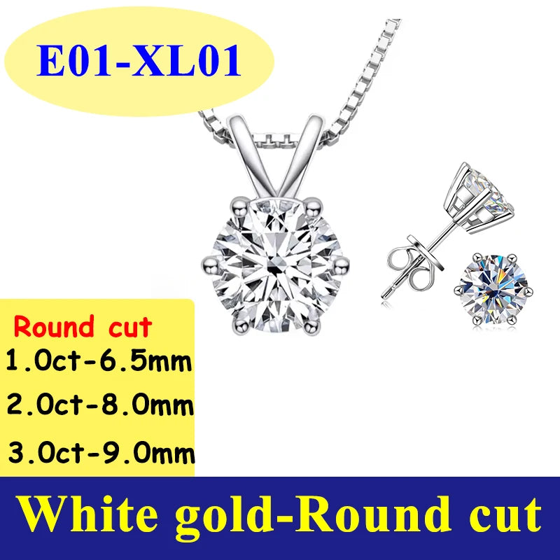 0.5-3CT D Color VVS1 Moissanite Diamond Women's
