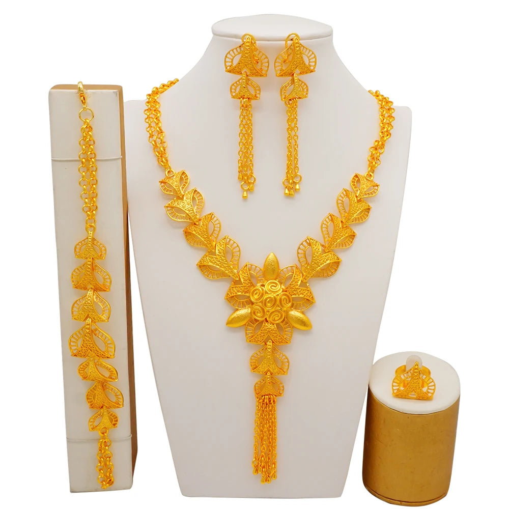 Dubai Women Gold Color Jewelry Sets African Wedding - BJ-1130-1-Q4