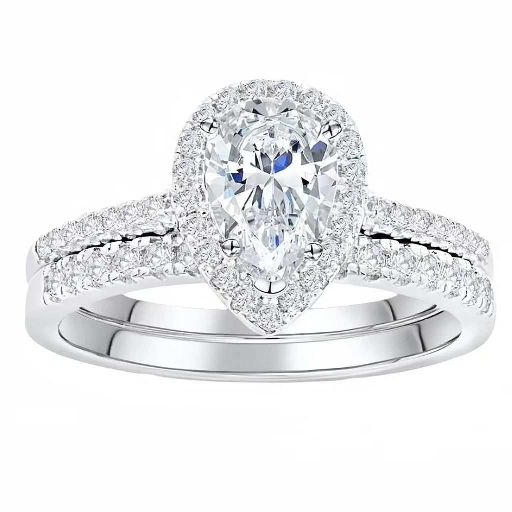 925 Sterling Silver New Women Ring Set Jewelry