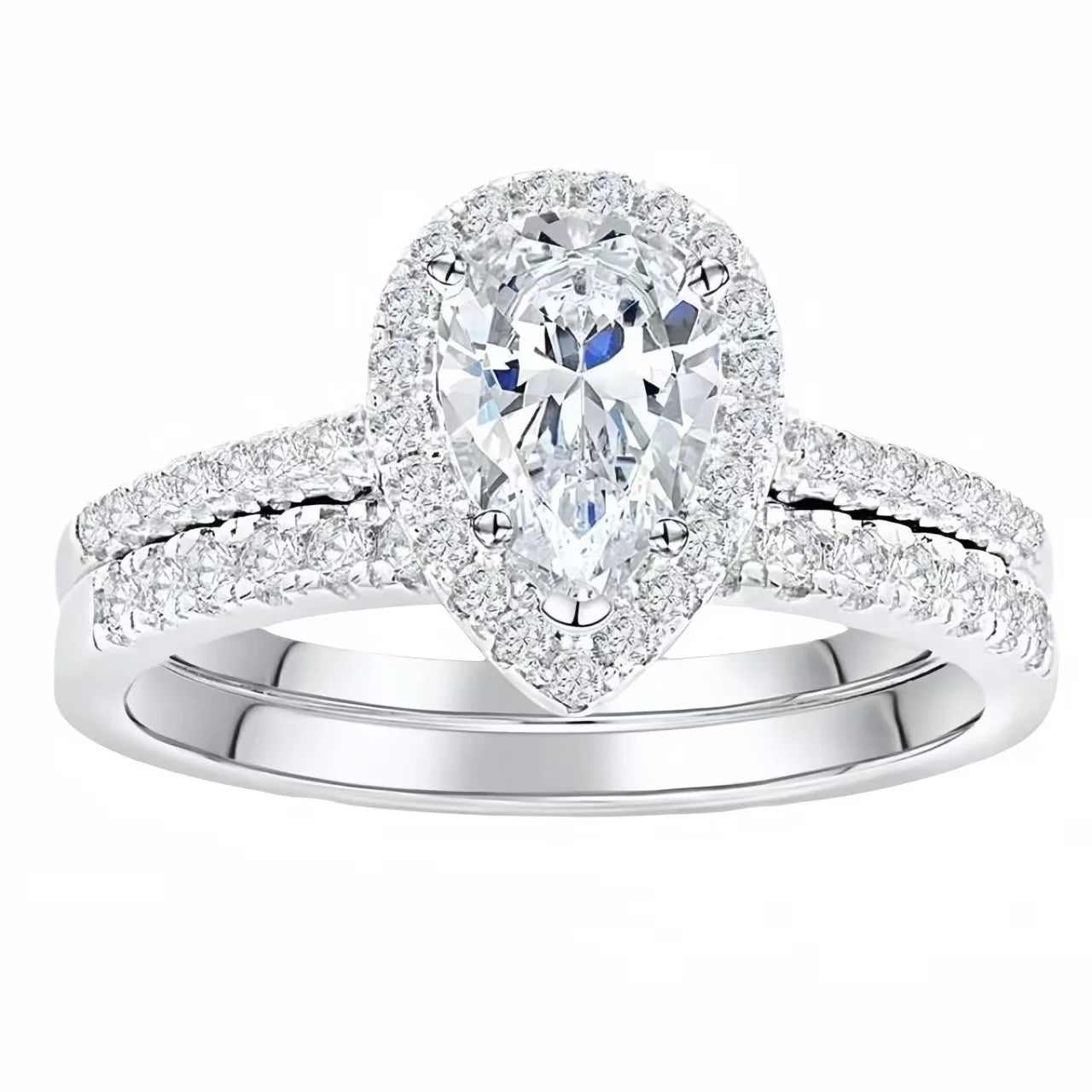 925 Sterling Silver New Women Ring Set Jewelry