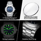 POEDAGAR Luxury Square Men Wristwatch Waterproof