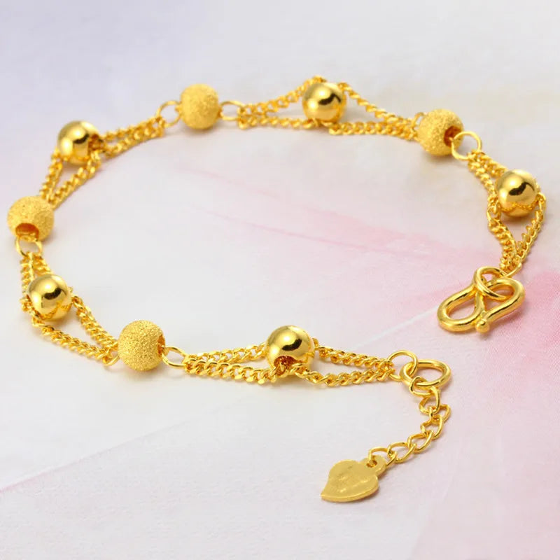 14k Gold Figaro Chain Bracelet for Women Gift