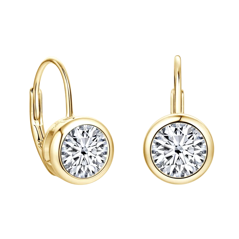 Lnkry 6.5MM/8MM Moissanite Hoop Earring 14k - gold color-5mm