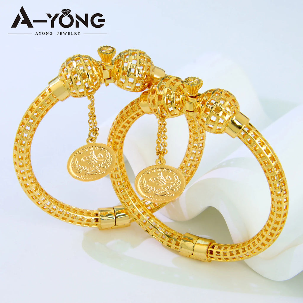 Dubai 24k Gold Jewelry Bracelet Copper Gold Plated