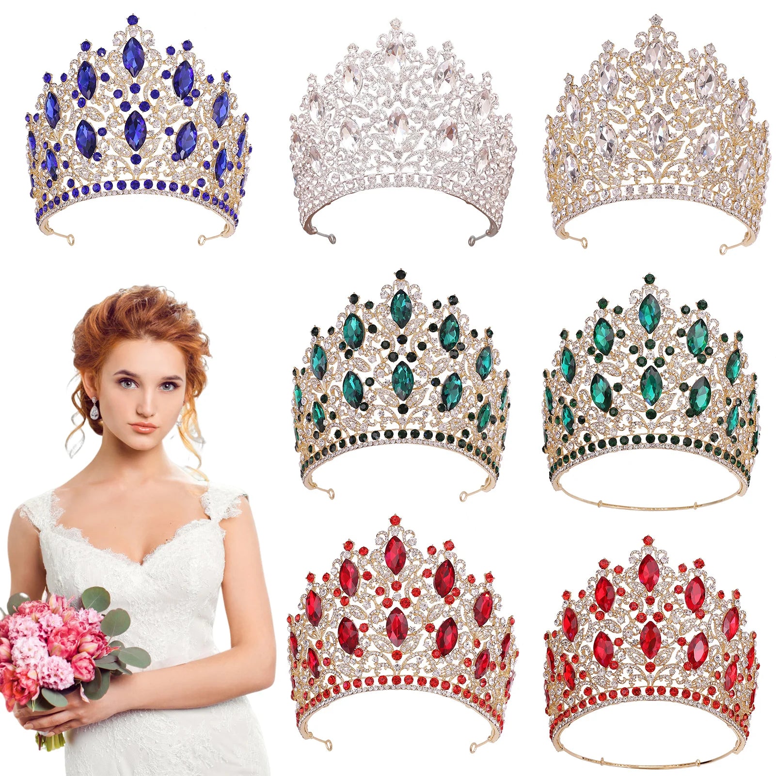 Luxury Wedding Tiaras For Bride Crystal Rhinestone