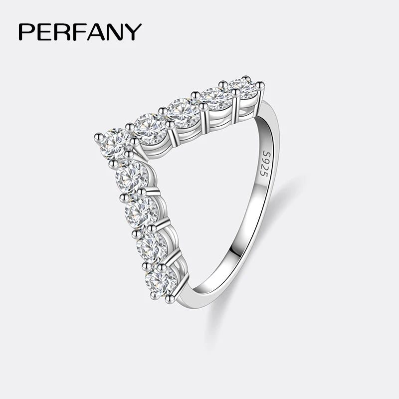PERFANY 3mm All Moissanite Ring for Women S925 Pure - Total-0.9CT / 9, Total-0.9CT / 8, Total-0.9CT / 10, Total-0.9CT / 5, Total-0.9CT / 7, Total-0.9CT / 6