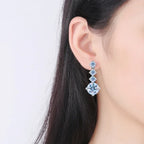 NKHOG S925 Silver Moissanite Drop Earrings For Women
