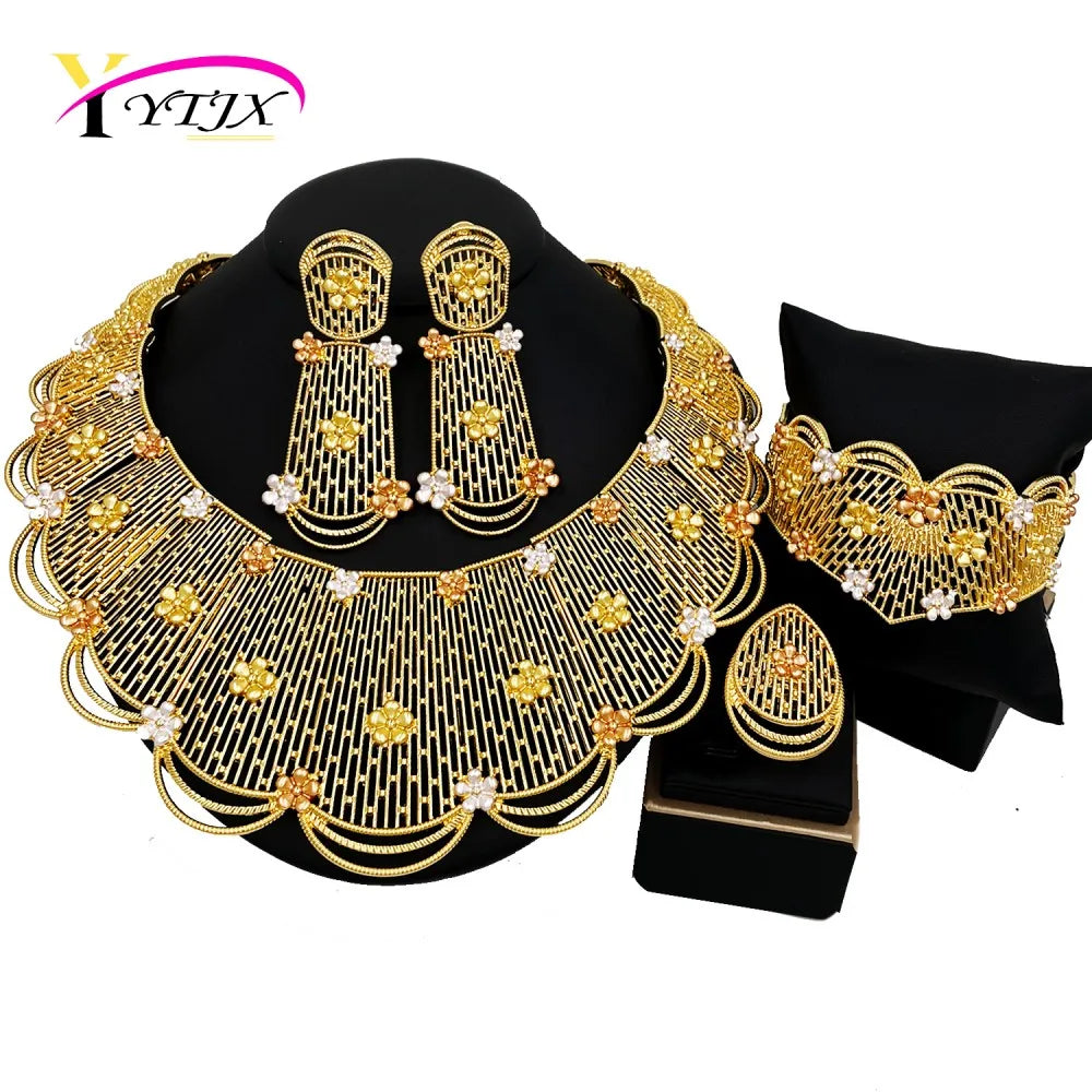 Ytjx 4 Pcs African Nigeria Big Jewelry Set For