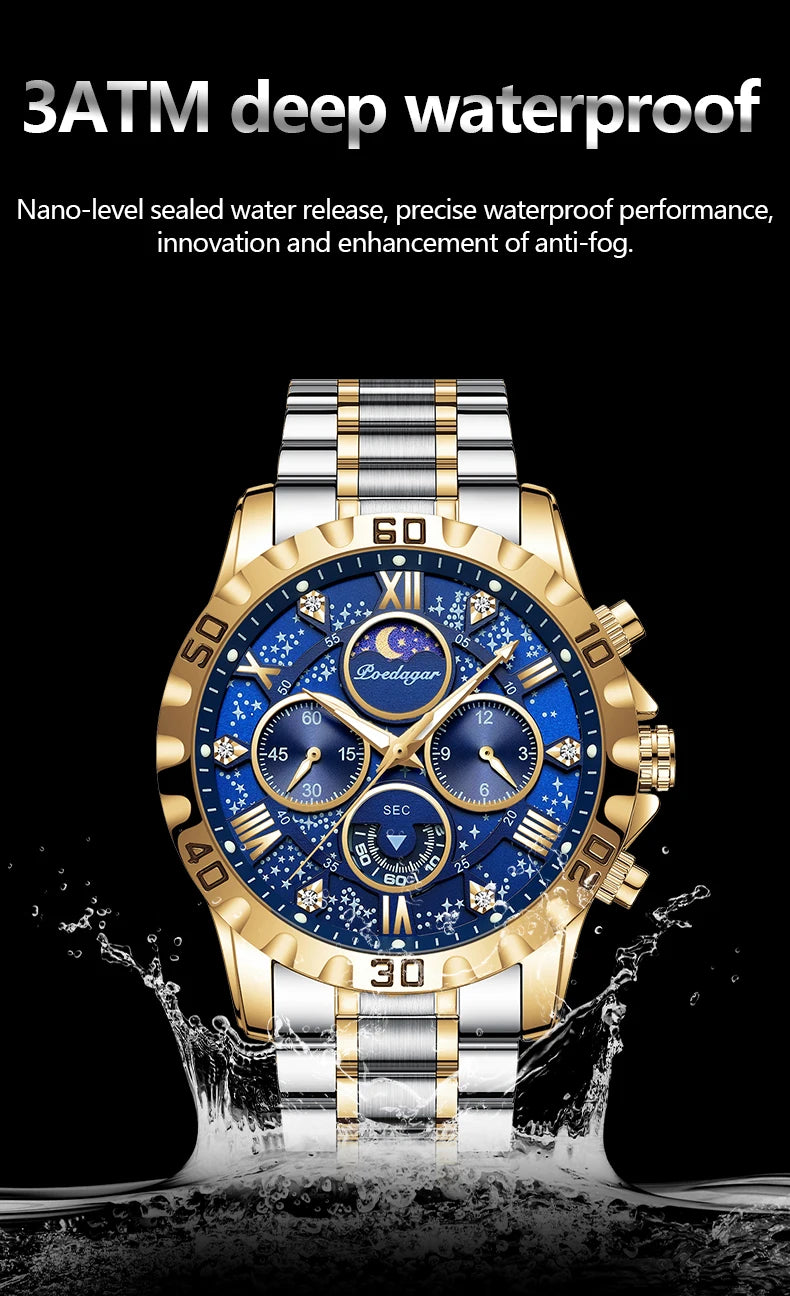 Poedagar Luxury Man Watch Waterproof Luminous.