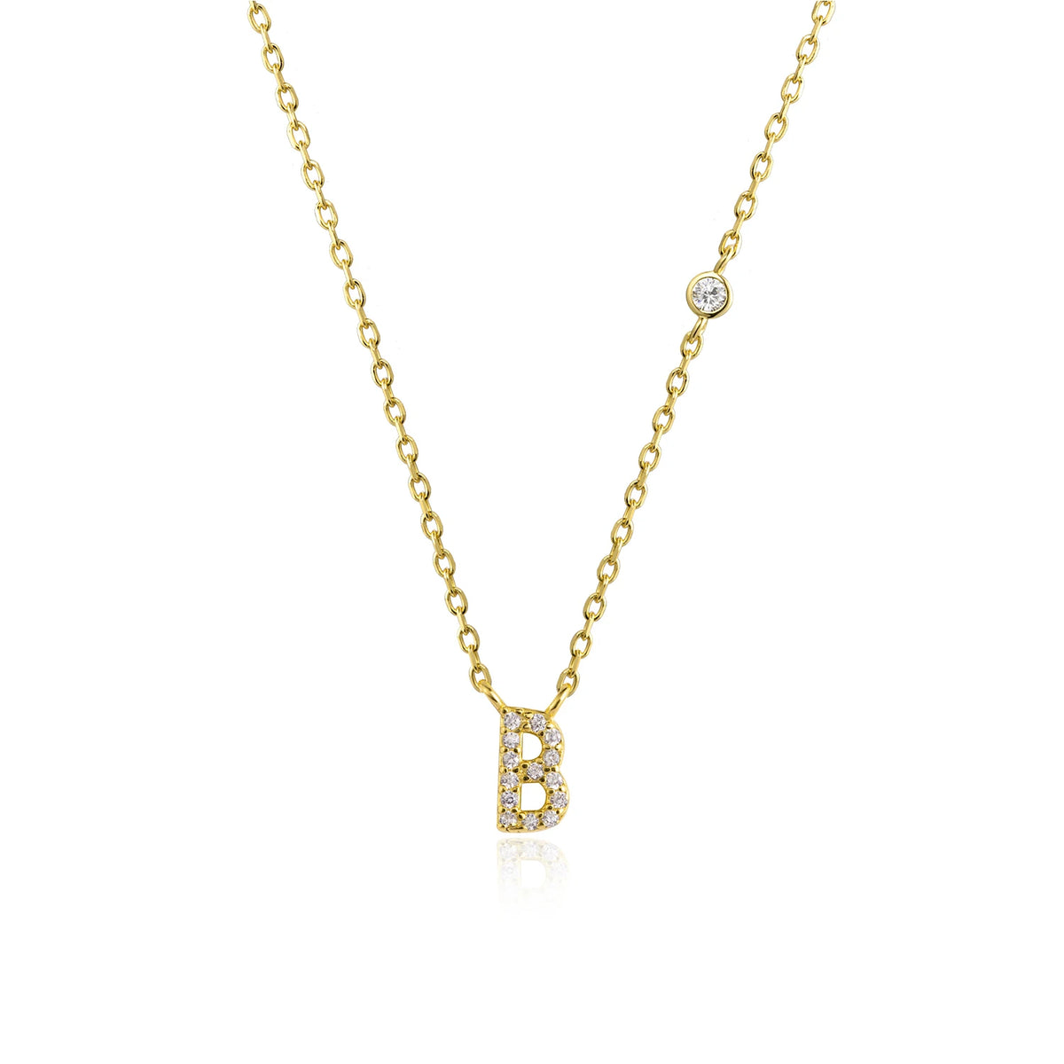 ANDYWEN 925 Sterling Silver Gold Small 26 Letters A- Z - Gold B