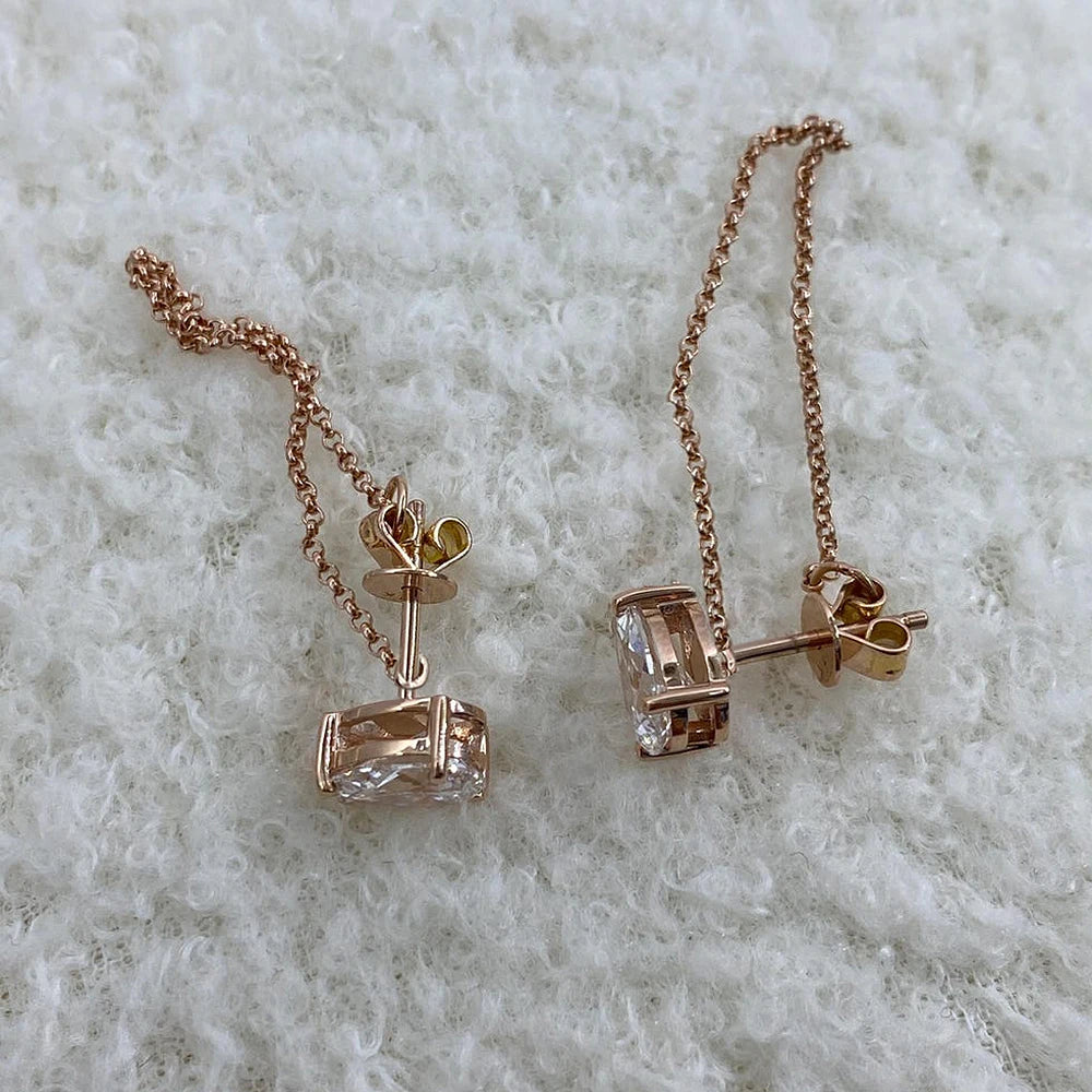 0.5/1carat Marquise Cut Moissanite Chain Earrings for