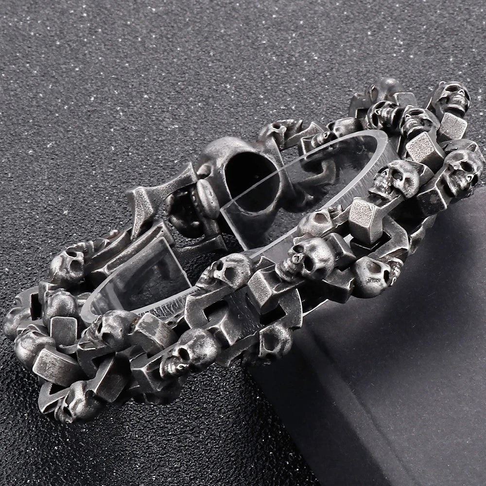 Punk Leopard Head Man Bracelet for Men Stainless Steel