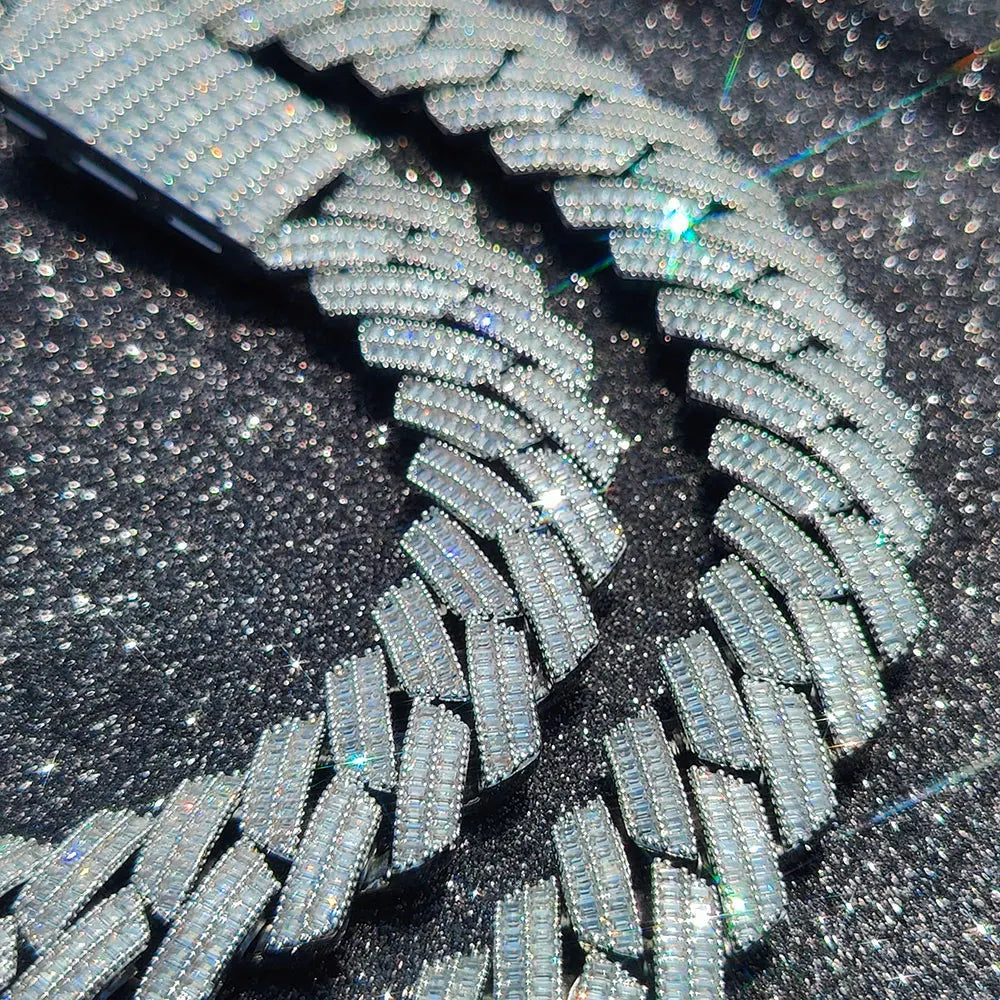 Hip Hop Two Stone 20mm Heavy Choker Necklace 2