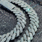 Collier ras du cou lourd Hip Hop Two Stone 20mm 2