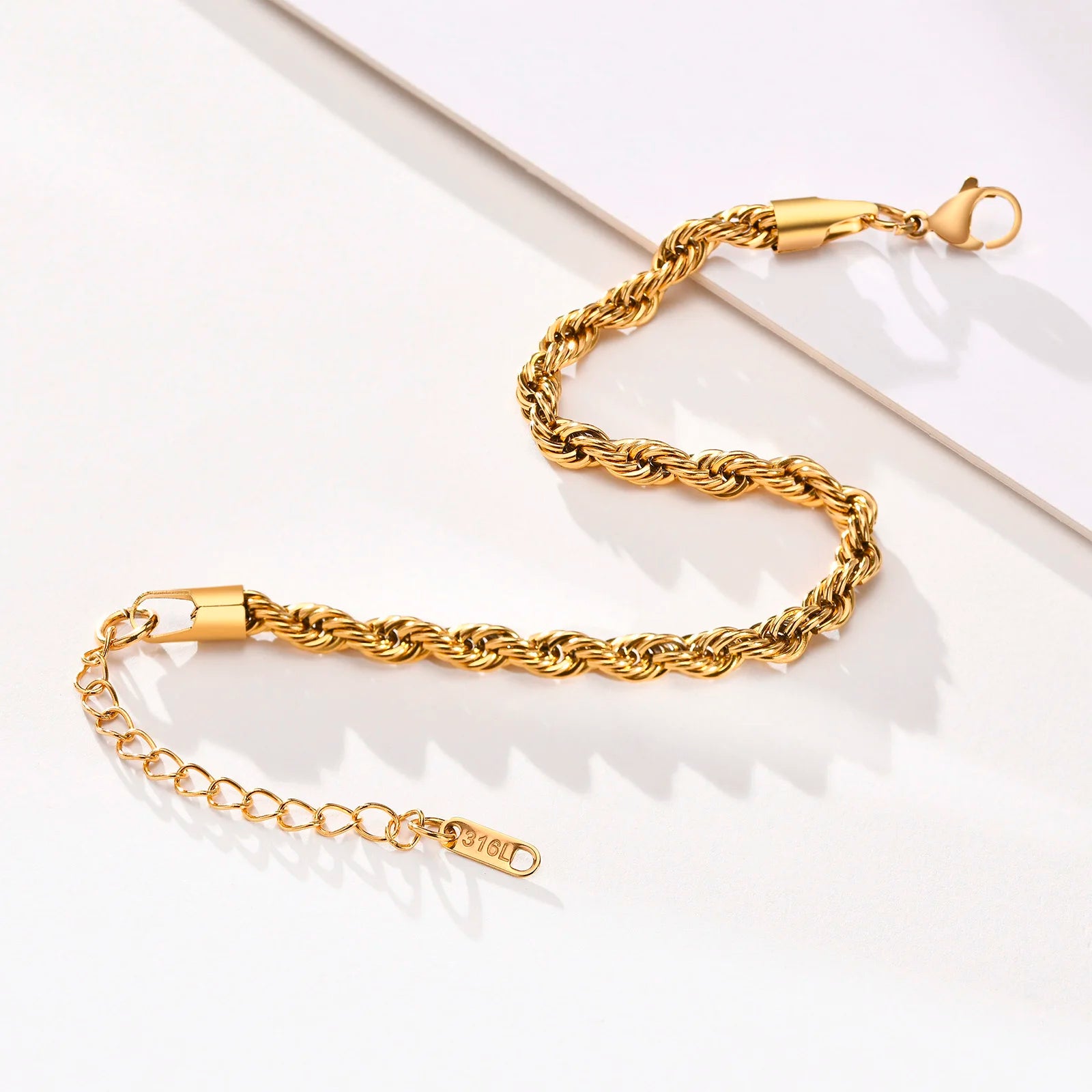 2-5MM Stainless Steel Rope Bracelets for Boys,Adju