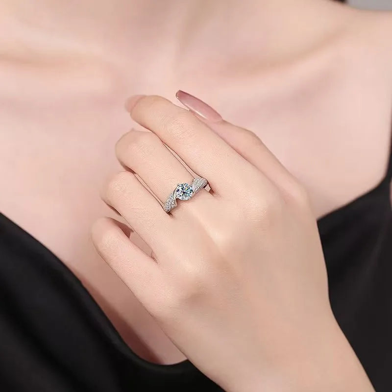 1ct Moissanite ring for women 100% pass diamond