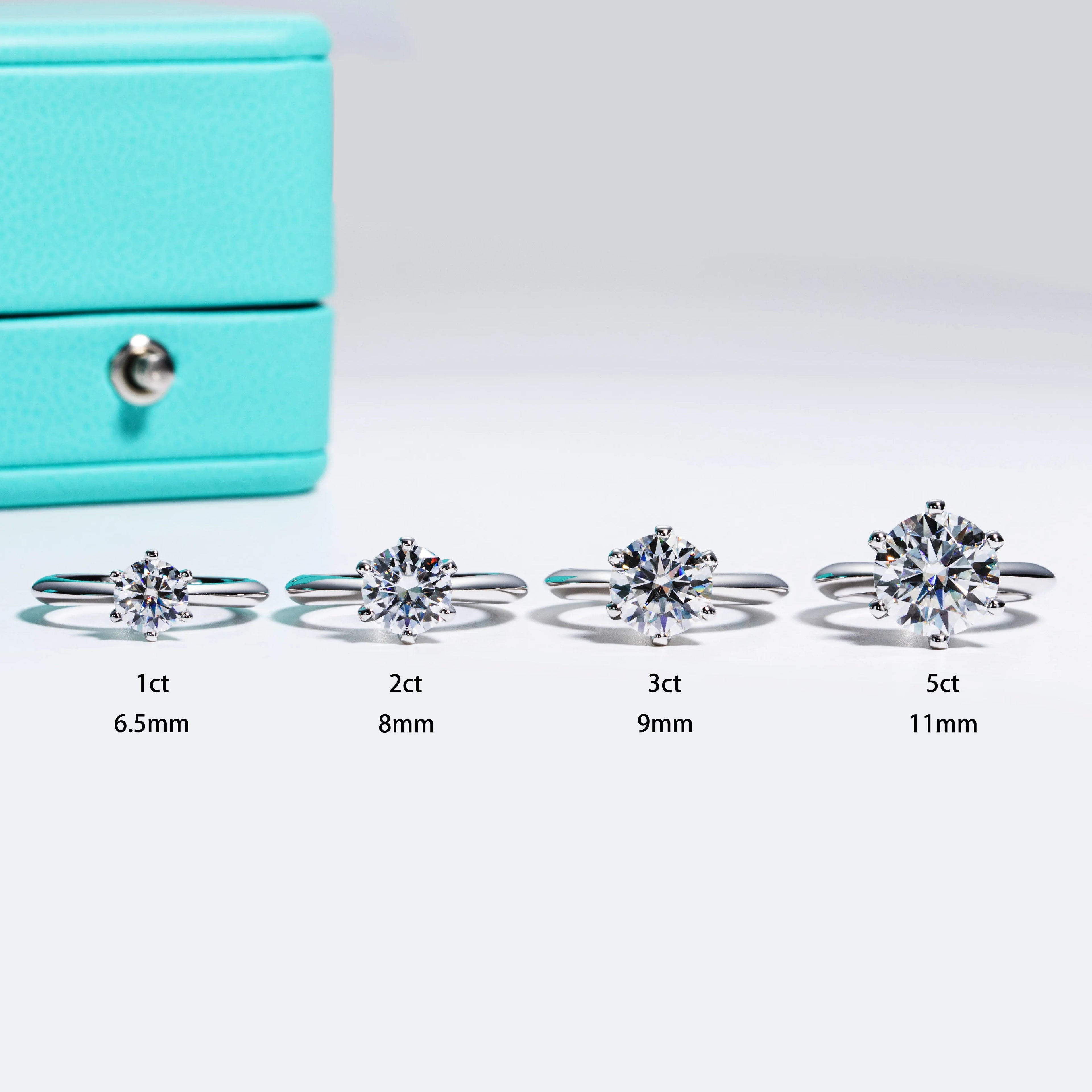 AnuJewel 1ct 2ct 3ct 5ct D Color Moissanite Engage