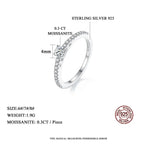 Real 925 Sterling Silver Small Moissnaite Ring For