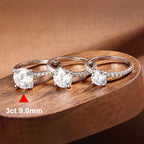 KNOBSPIN D VVS1 1-3ct Round Moissanite Ring 18K White - white gold color / 3ct 9.0mm / 8, white gold color / 3ct 9.0mm / 7.5, white gold color / 3ct 9.0mm / 7, white gold color / 3ct 9.0mm / 6.5, white gold color / 3ct 9.0mm / 6, white gold color / 3ct 9.0mm / 5.5, white gold color / 3ct 9.0mm / 5, white gold color / 3ct 9.0mm / 4.5, white gold color / 3ct 9.0mm / 9, white gold color / 3ct 9.0mm / 8.5, white gold color / 3ct 9.0mm / 4