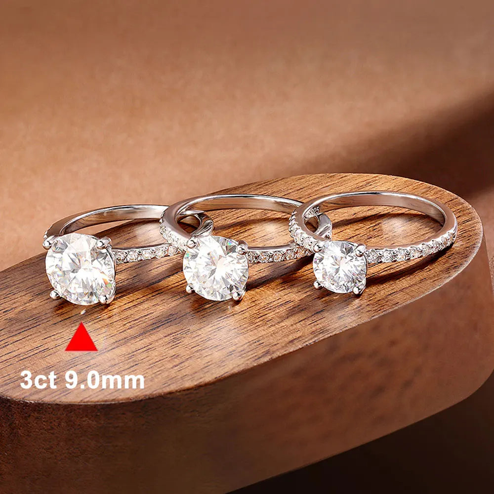 KNOBSPIN D VVS1 1-3ct Round Moissanite Ring 18K White - white gold color / 3ct 9.0mm / 8, white gold color / 3ct 9.0mm / 7.5, white gold color / 3ct 9.0mm / 7, white gold color / 3ct 9.0mm / 6.5, white gold color / 3ct 9.0mm / 6, white gold color / 3ct 9.0mm / 5.5, white gold color / 3ct 9.0mm / 5, white gold color / 3ct 9.0mm / 4.5, white gold color / 3ct 9.0mm / 9, white gold color / 3ct 9.0mm / 8.5, white gold color / 3ct 9.0mm / 4