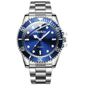 Fashion Men Business Watches Stainless Steel Band Men - United States / Blue
