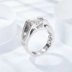 1/2 Karat Moissanit Diamant Herrenringe 925 Sterling