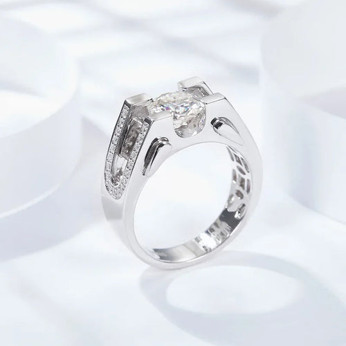 1/2CT Moissanite Diamond Men's Rings 925 Sterling
